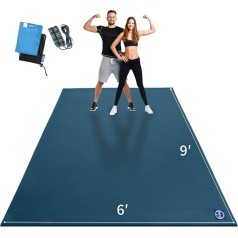 Extra Large Exercise Mat 2.9x1.8m x 7mm High Density Exercise Mats for Home Gym Flooring Non Slip Extra Thick Durable Ideal for Plyo MMA Skipping Rope - Shoe Friendly