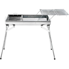 ZHCHAO Klappbarer Grillofen Outdoor Camping Grill BBQ Holzkohlegrill Edelstahl Ofen