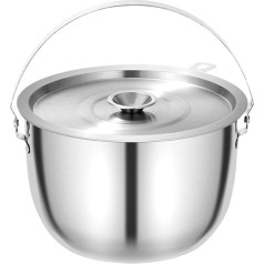 KiBcsLic Öltopf Campingtopf mit Staubdichtem Deckel mit Feinmaschigem Sieb Aufbewahrung Multifunktions Großölbehälter Kochgeschirr, 4 L