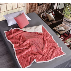 goodFarewell Kissendecke 2 in 1​ Reisedecke Kissen Quilt Multifunktionale Kissen Decke Nackenstützkissen Soft & Warm Nap Mat Kissen für Schlafsofa Bürostuhl （Bohnen Paste）