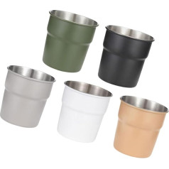 5/6pcs Stapelbare Campingwasserbecher 300 Ml Teas Kaffees Milch Bier Becher Edelstahl Stähle Trinken Tassen Outdoor Reisebecher Für Reisen Wandern