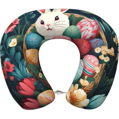 YYKSRNBD Reisekissen mit Korb und Ostereiern, Nackenstütze, gemütlich, Memory-Schaum, Nackenkissen, Kopfstütze, weiches Kissen für Flugzeuge, Autos, Zuhause, Büro