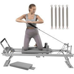 QIANMEI Foldable Reformer Pilates Machine, Compact Pilates Device for Home Training, Adjustable Pilates Device for Women, Maximum Weight: 150 kg