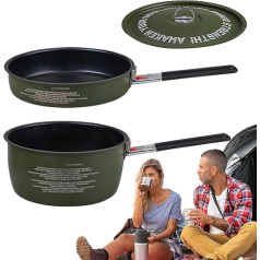 Camping Kochtopf Und Bratpfanne Set, Campingpfannen Zum Kochen, Outdoor Kompakt-Set Für Survival Wanderung Angeln Campingbus Paare