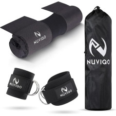 Barbell Pads & 2 Ankle Straps for Cable Machine - Gym Accessories for Men and Women - Perfect for Cable Kickbacks, Leg Extenders & Squats - Workout Attachments for Home