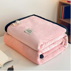 Soft Cozy Flannel Air Conditioning Blanket - High Density Plush for Ultimate Comfort, Pink, One Size