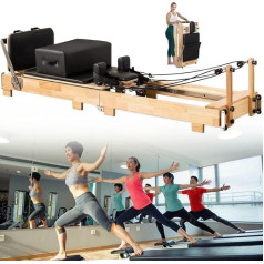 WEIMILOR Foldable Reformer Machine Pilate S - Home Pilate S Reformer Ergonomic Wood Design for Physiotherapy, Posture Correction and Core Training