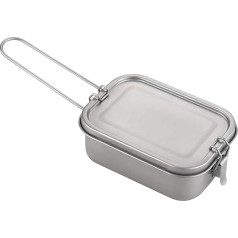 HIOPOIUYT Metalllegierung Camping Bentos Container Tragbares Bentos Box Rechteck Lunchbox Outdoor Camping Picknicks Kochgeschirr
