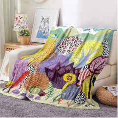 EHOMERY One Piece Cuddly Blanket Picnic Blanket Outdoor Cuddly Blanket Fluffy XXL Blanket Large Landscape Summer Blanket Decorative Soft Cuddly Blankets Colour 150 x 100 cm
