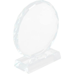 HLUONGTN 4Pcs Blank Kristall Trophäe Anerkennung Clearard Trophäe Runde Preis Trophäe Customard Trophäe/Transparent/11X8Cm