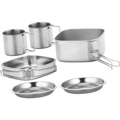 NULYLU 1 Set Camping Cookware Set, Picnic Accessories, Stainless Steel Camping Pot, Camping Cooking Tool, Travel Picnic Cookware, Camping Cooking Pan Set, Hiking Cooking Tool