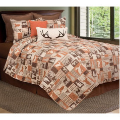 C&F Home Buck Ridge Trail King Quilt, 3-Piece Set, Brown
