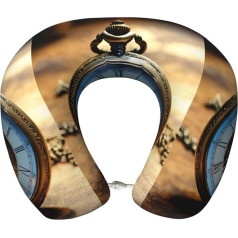 Gears Clock Bronze Century Print Reisekissen, weiches stützendes Nackenkissen für Reisen, neutrales Memory-Schaum-Nackenkissen