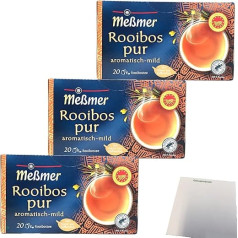 Meßmer Rooibo Tea Pure Aromatic Mild 20 Tea Bags Pack of 3 (3 x 40 g Pack) + usy Block