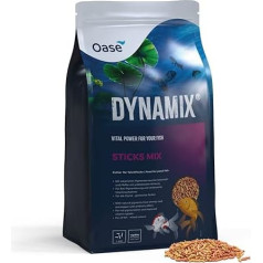 OASE Dynamix Sticks Mix 20 L, Fish Food, Pond Fish Food, Ideal for Mixed Keeping of Natural and Red Coloured Fish, Even Growth, Iridescent Colours, Improved Vitamin Absorption