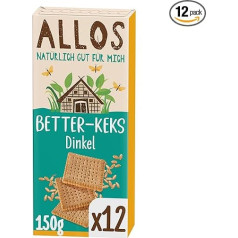 Allos Organic Bed Biscuit Spelt Vegan Butter Biscuit Whole Grain Spelt Biscuit 12 x 150 g