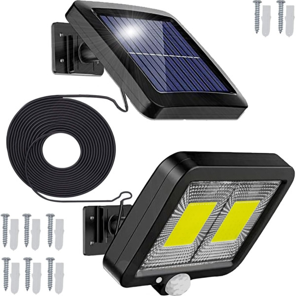 Retoo Saules āra lampa ar kustības sensoru 108 LED 2200 W