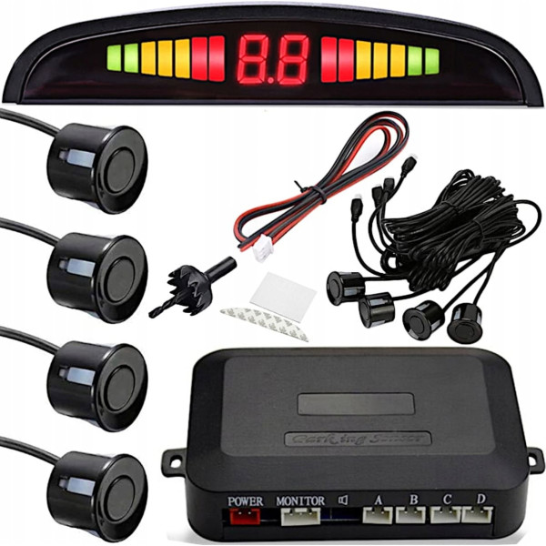 Retoo Priekšējie aizmugurējie atpakaļgaitas stāvvietas sensori ar 4 LED LCD sensoriem