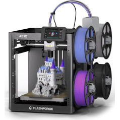 FLASHFORGE AD5X Multi-Colour 3D Printer with 4 Colours & IFS, Fully Automatic Levelling, FDM 3D Printer with up to 600 mm/s Print Speed, Nozzle up to 300 °C, Large Print Volume 220 x 220 x 220 mm