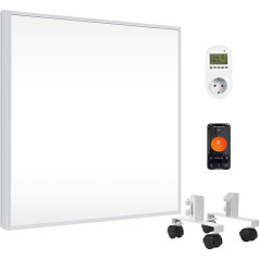 FrauSonne Infrared Heater Stand Unit 350 W with Smart Thermostat, Infrared Wall Heater - Mobile Energy-Saving Electric Heater with Overheating Protection for Indoor and Bathroom