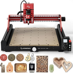 Atomstack C4 Pro 4-Axis CNC Milling, 200 W Spindle, Table Top Cutting & Milling Machine with Offline Control, 420 x 420 mm Working Area, Relief Engraving for Wood, Plastic, Aluminium, Brass, PCB