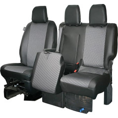 Tailored for Vauxhall Vivaro 2019 Onwards / Citroen Dispatch, Peugeot Expert & Toyota Proace 2016 Onwards Faux Leather Seat Covers 1+2 with Two Piece Double Seat Bottom / Split Seats