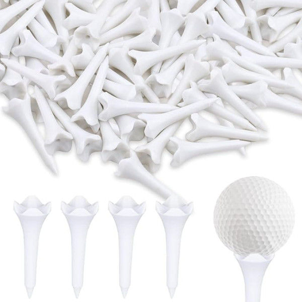 Notoke 30 Pieces Golf Tees, 39 mm Plastic Golf Tees Durable Shatterproof for Golf Course Beginners Professionals Practice