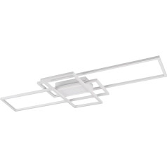Trio Leuchten Irvine 620010431 LED Ceiling Light Metal Matt White with 60 Watt LED, Remote Control, Dimmer, Night Light
