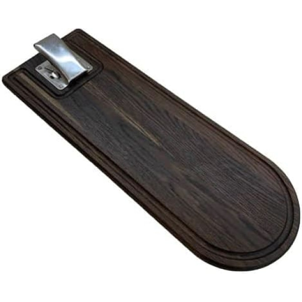 B4K® 570 x 200 x 20 cm Filleting Board Made of Oak Wood Antibacterial Surface Oiled Extra Strong Stainless Steel Clamp Kitchen Board for Filleting Fish Chopping Board for Filleting (Black)