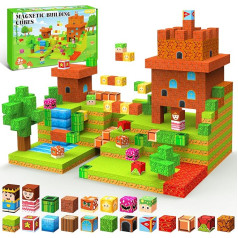 Charmofun Magnetic Building Blocks, Pack of 150, 2.5 cm, Magnetic Building Blocks with Castle Adventure, Magnetic Building Blocks, Magnetic Toy for Children