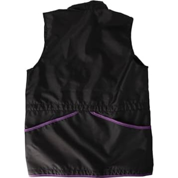 Dingo Dog Trainer Vest - Waterproof, Adjustable, Hooded, 4 Pockets, Tailored, Black with Purple Trim, Size S 16423