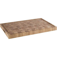 APS 806 Chopping Board Cheese Board Made of Oiled Oak Wood W x D x H: 58 x 37.5 x 4.5 cm Wooden Board with Juice Channel with Non-Slip Feet and Recessed Grips