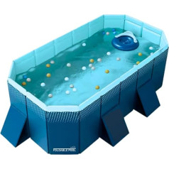 INDUSTEX Paddling Pool, Foldable Pool, Children's Pool, Portable Dog Pool, Removable Pool, Bathtub, Pool Toy, Suitable for Children, Medium Pets (180 x 110 x 50 cm)