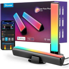 Govee Flow Plus Smart Lightbar, Gaming Lamp, Works with Alexa and Google Assistant, RGBICWW, WiFi, LED, TV Backlight Sync with Music, LED Ambient Light for Gaming, PC, TV