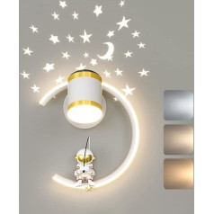 LED Wall Light with Spotlight Dimmable Bedroom Wall Lamp Modern Children's Room Bedside Lamp Star Sky Astronaut Boy Girl Room Lamp 12 W Children's Night Light Indoor Living Room Wall Lighting