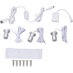 Mini LED Spot Lights 5V USB Shop Window Display Light 1 to 3 Dimmable Small Cabinet Light Jewelry Collection (Natural Light)