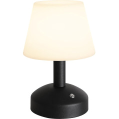 VISDANFO Wireless Small LED Table Lamp, Portable Bedside Lamp with 5000 mAh Battery, Waterproof, Dimmable Outdoor Table Lamp, Suitable for Bathroom, Bedroom, Children's Room (Black)