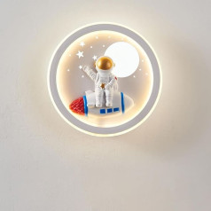 NIUNIAJ Indoor Wall Light, Round LED Wall Light, Indoor Wall Lights, 3 Colour Temperatures, 3000 K, 4000 K, 6000 K, 220 V Power Connection for Wall Lamp for Hallways, Bedrooms, Study, Children's Room