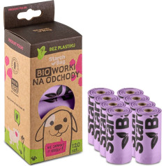 Starch Bag Starchbag bioloģiskie maisiņi 8 ruļļi x 15 gab. lillā krāsa