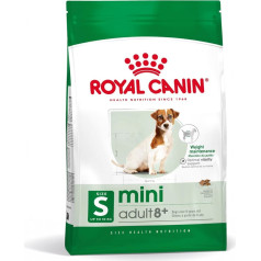 shn mini adult 8+ - sausā barība pieaugušiem suņiem - 8kg