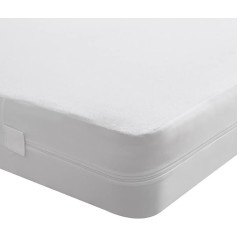 Beedsooth Waterproof Mattress Cover 160 x 200 x 25 cm with Zip Mattress Protector to Improve Sleep and Prevent Overflow Encasing Protective Cover 160 x 200 cm