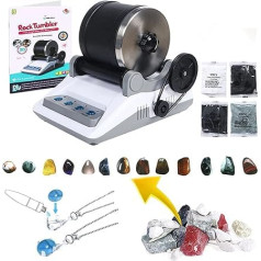 Set of Stone Glasses, Includes 2 Straps, a Bag of Rough Stones, 4 Coarse Grinding, Fine Grinding, Polishing, Polishing Grains, with 7 Day Timer, Polishing Machine