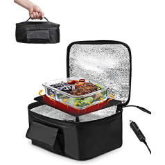 Car Microwave, Portable Oven, 12 V Microwave, Car Food Warmer, 90 W, Portable Mini Microwave for Car, Quick Heating 12 V Microwave for Travel, Camping, Food Cooking