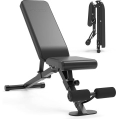 leikefitness Adjustable Weight Bench, Foldable Workout Exercise Bench with Automatic Locking for Upright Tilt and Flat Full Body Exercises