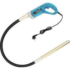 OUBUBY Electric Concrete Vibrator, 1300 W Hand Concrete Vibrator, 1.5 m / 4.9 ft Long Copper Bar, Concrete Tools, Concrete Vibrating Bottle, Stirring Shaft Speed 4300 rpm, Diameter of Vibration Bottle