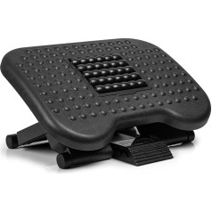 Duronic FT03 Foot Rest Desk, Height-Adjustable Footstool, Footstool with Massage Function, Ergonomic Footrest, Foot Rest, Foot Rest, for Desk, Office, Accessories, Gaming