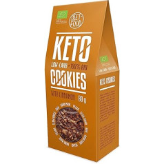 Diet-Food Organic Keto Biscuits with Cinnamon - Sugar-free Sweets - Sweetened with Erythritol - Low Calorie Snacks - Ideal for Work, Gym, School or Snack - 80 g