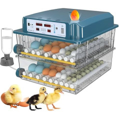 Fully Automatic Incubator for 120 Eggs, Duck Eggs, Other Bird Eggs, with Automatic Egg Turning, Automatic Humidification, Moisture Display