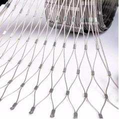 LEYWHEF Hardware Cloth Stainless Steel 304 Mesh, with 10 x 10 cm Mesh, Reusable & Stainless Steel 304 Wire Rope (1.2 x 1 m)