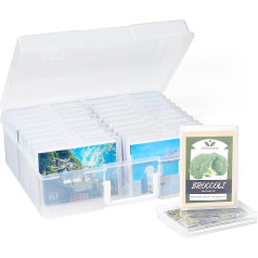 Lifewit Photo Storage Box 4x6 Photo Case, 20 Inner Photo Holders, Clear Photo Boxes for Storage, Plastic Photo Organizer for Seeds, Cards, Crafts, Stickers